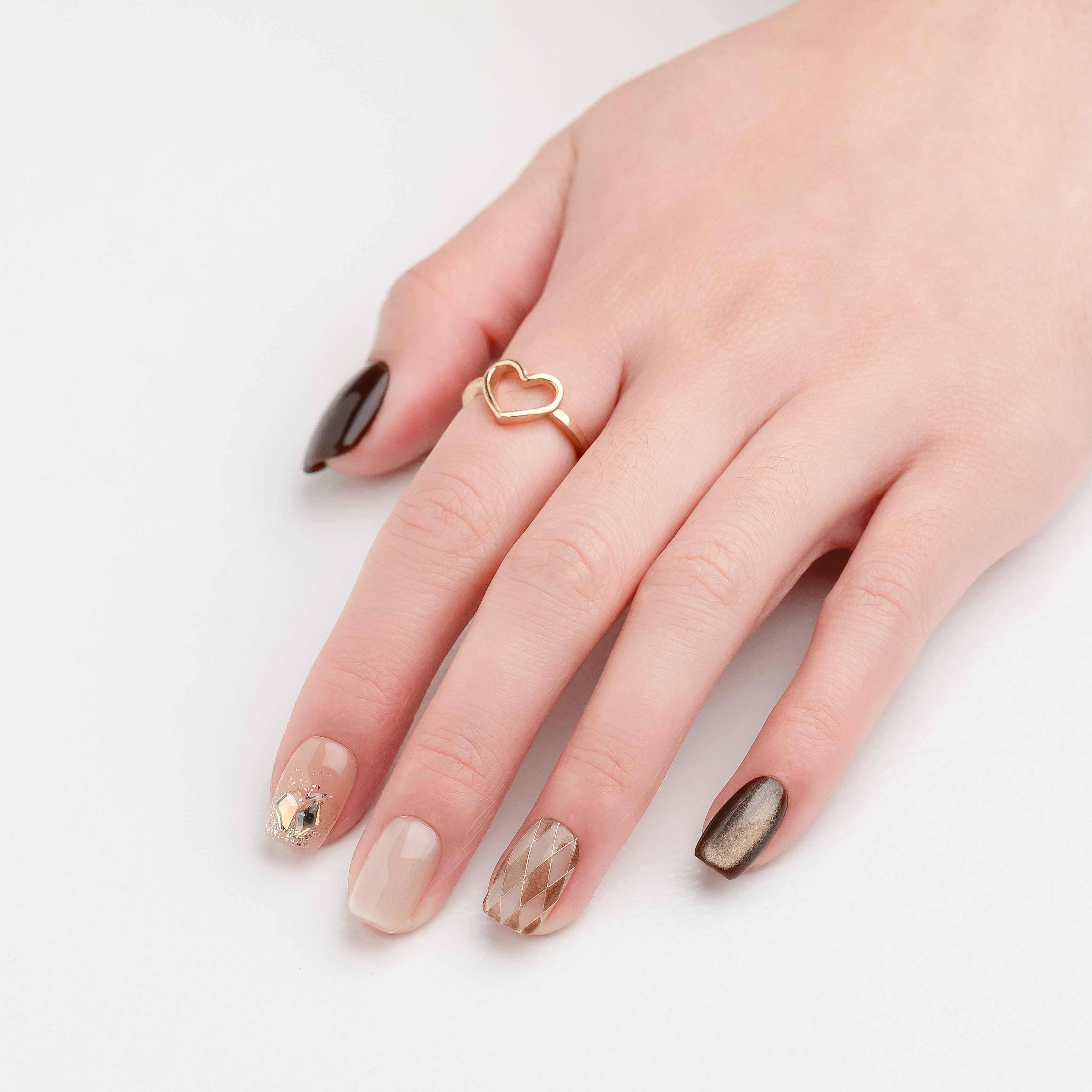 OUROBOROS ブラウン×ベージュニュアンスネイル -F0４