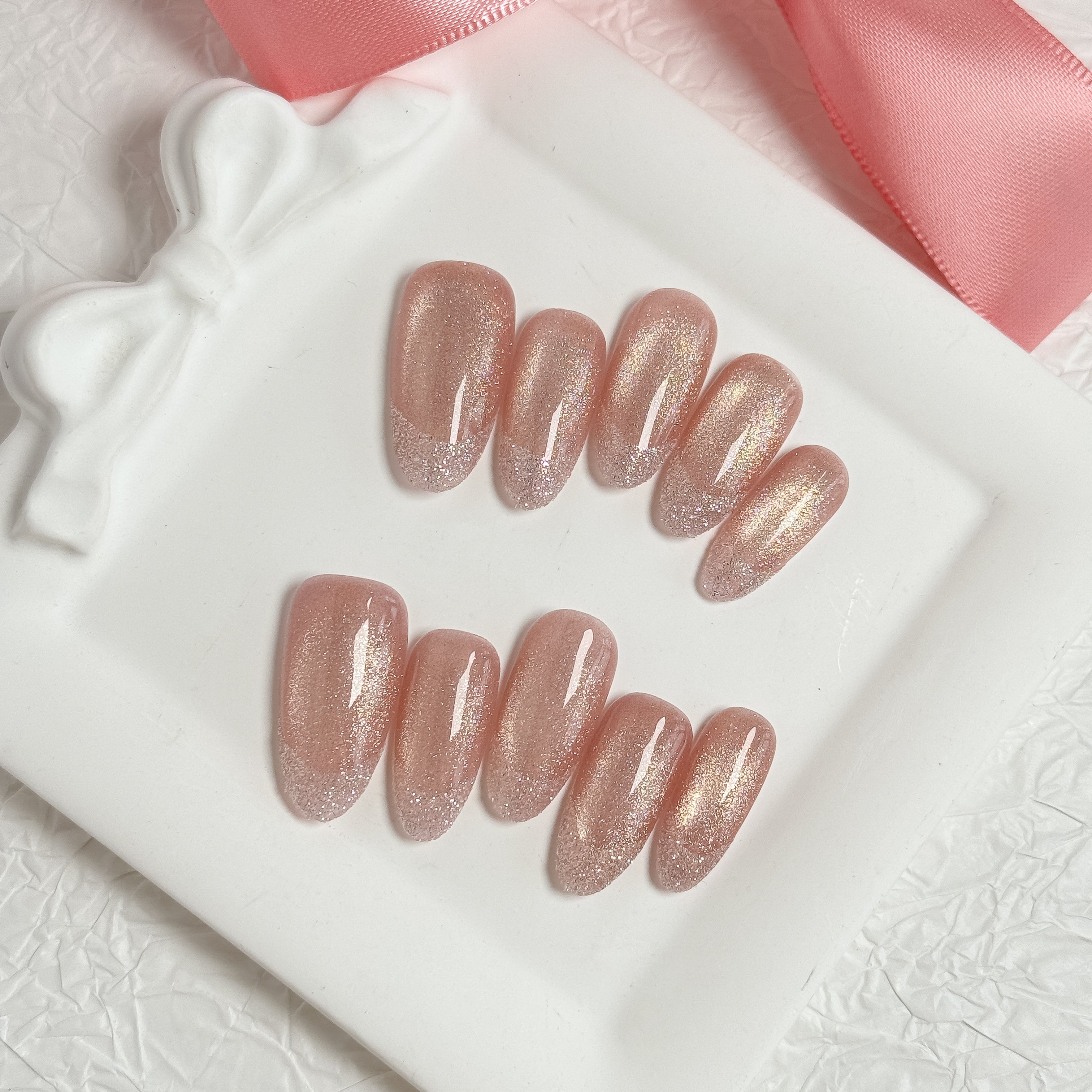 OUROBOROS ピンクラメグラデーションネイル- F08