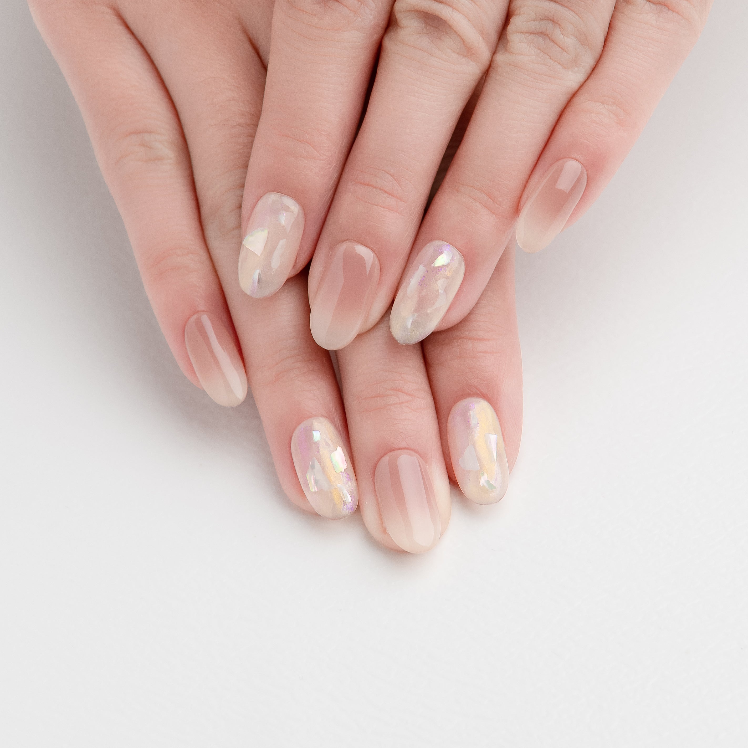 OUROBOROS コーラルピンク×シェルネイル F09