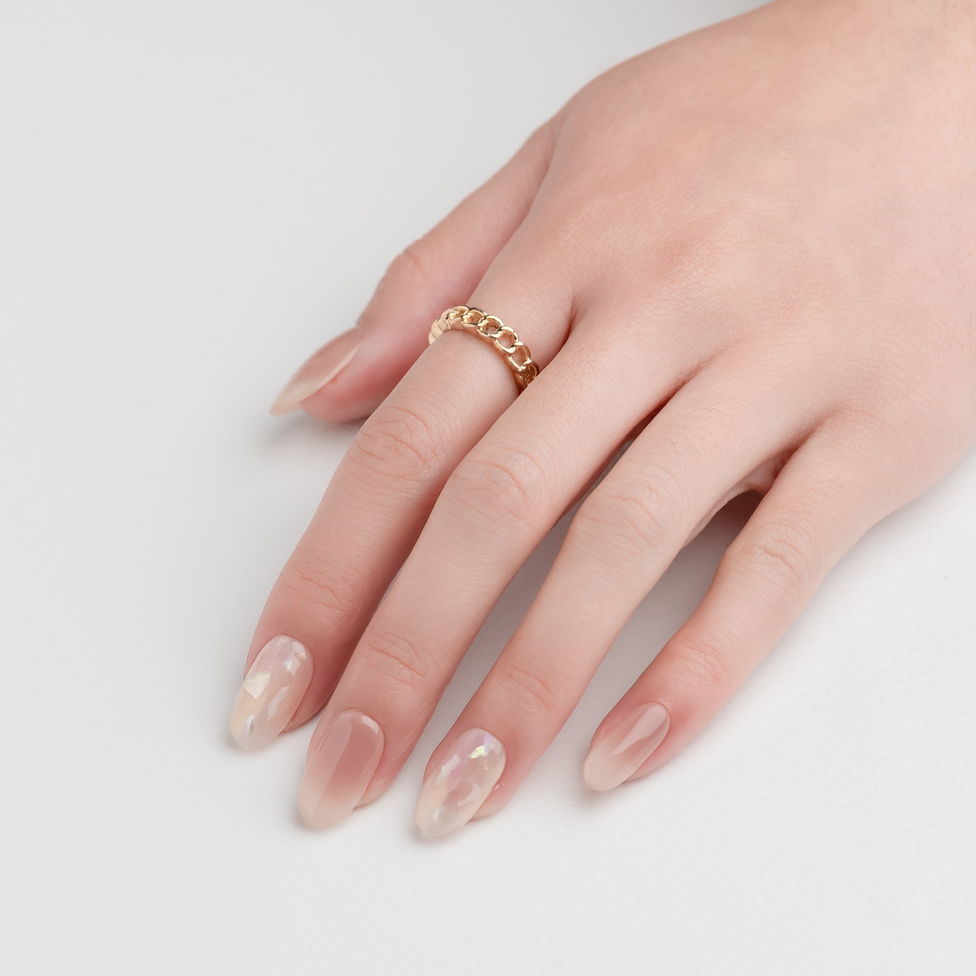 OUROBOROS コーラルピンク×シェルネイル F09