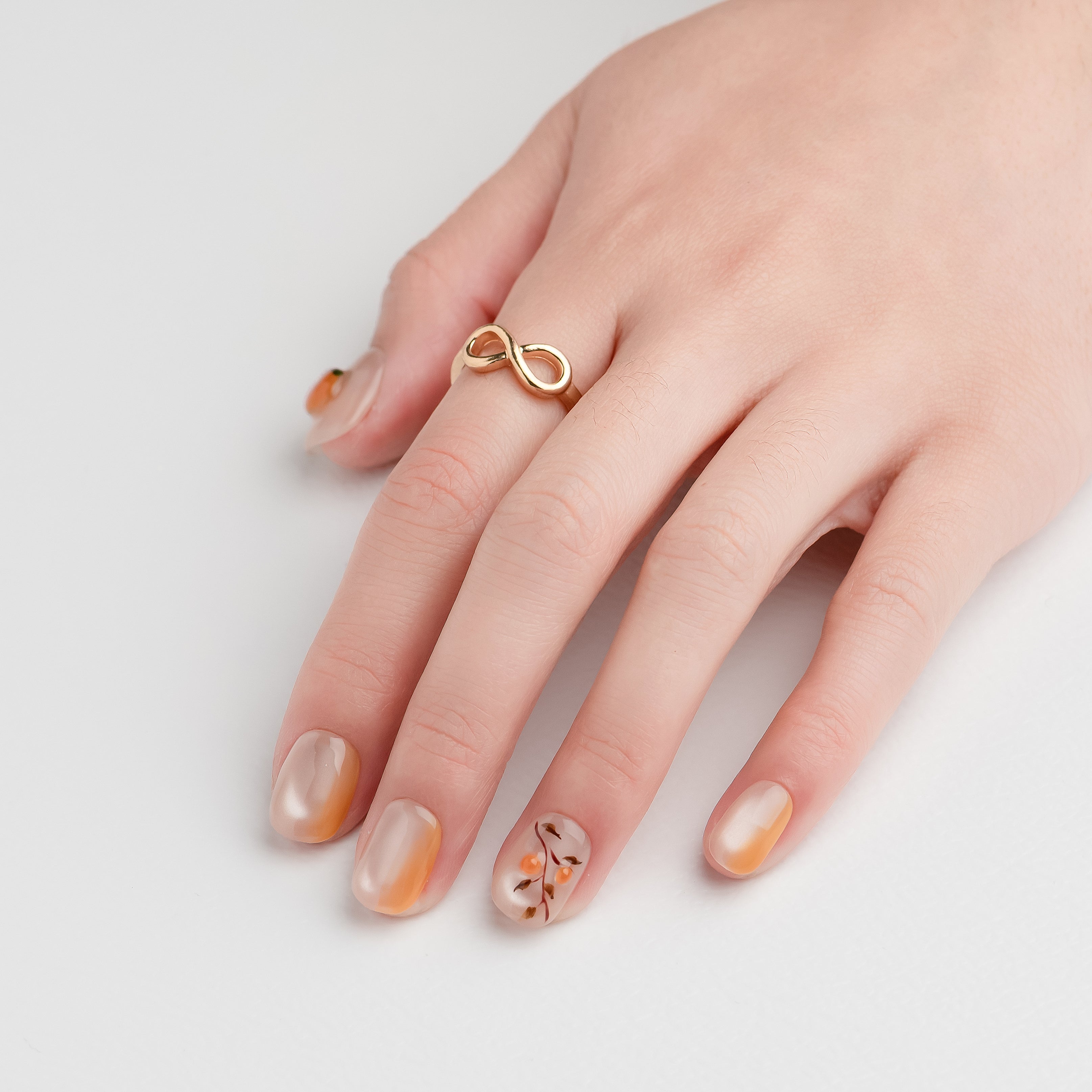 OUROBOROS ミルク×オレンジアートネイル- F11