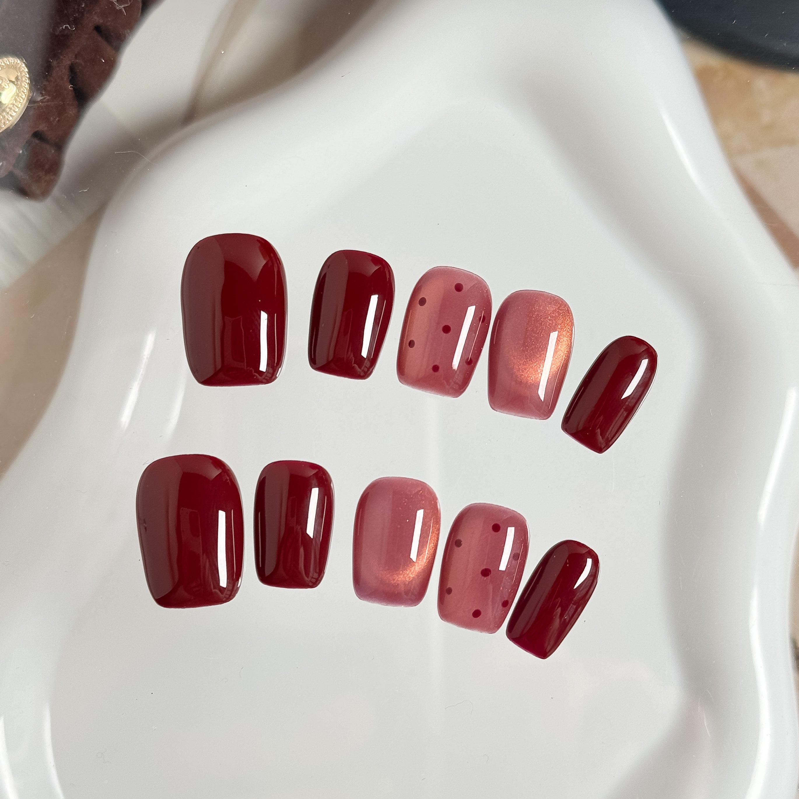 OUROBOROS ボルドー×ドットネイル- F14