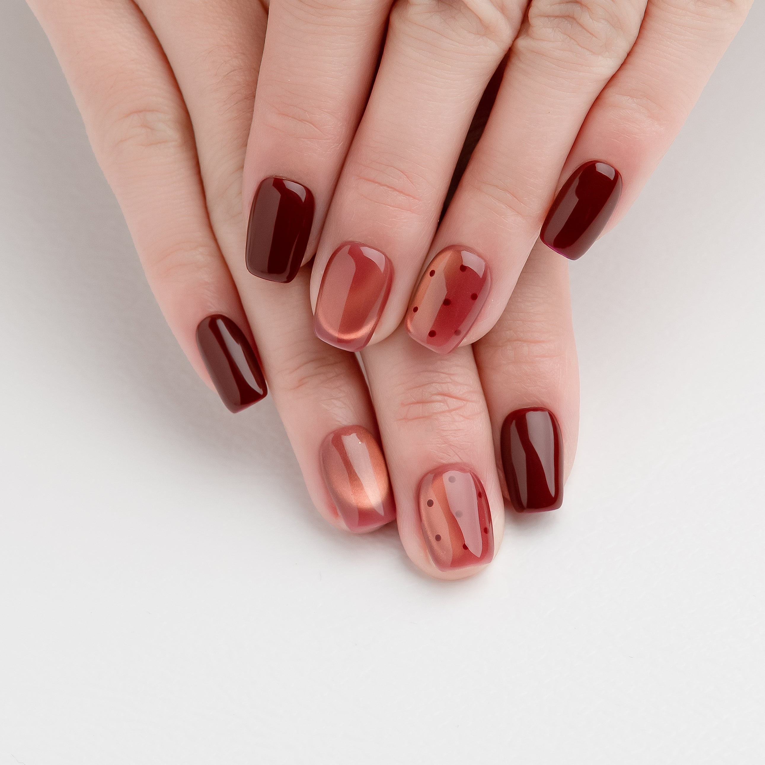 OUROBOROS ボルドー×ドットネイル- F14