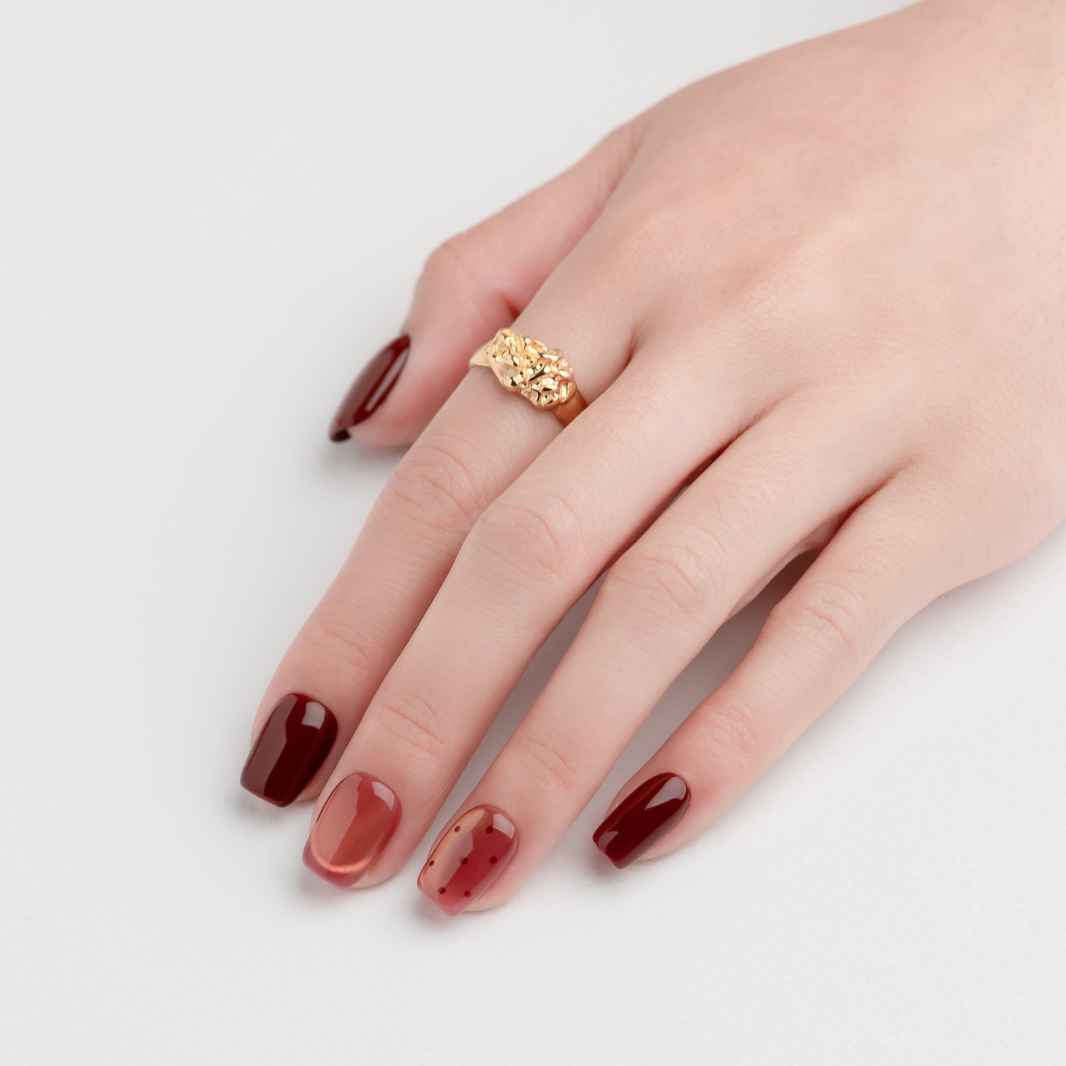 OUROBOROS ボルドー×ドットネイル- F14