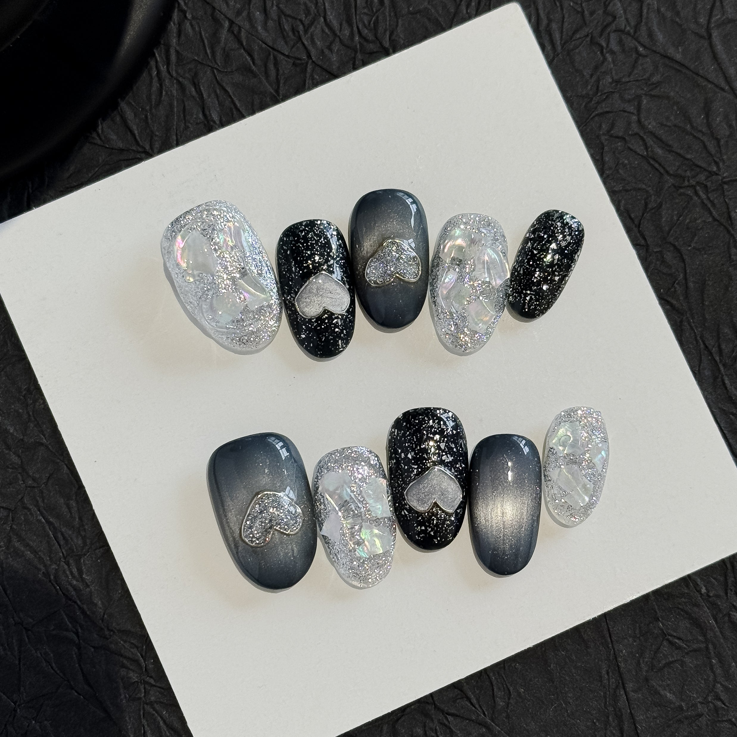 OUROBOROS ナイトハート グリッターネイルチップ -F30